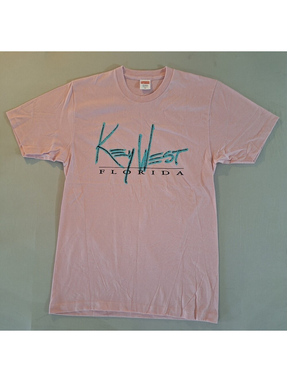 Supreme Key West Florida T-Shirt Size Medium Pink Colorful Graphic SS- Coastal